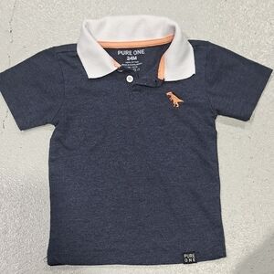 NWOT Pure One Navy Blue Kids Polo Shirt 24 Mth